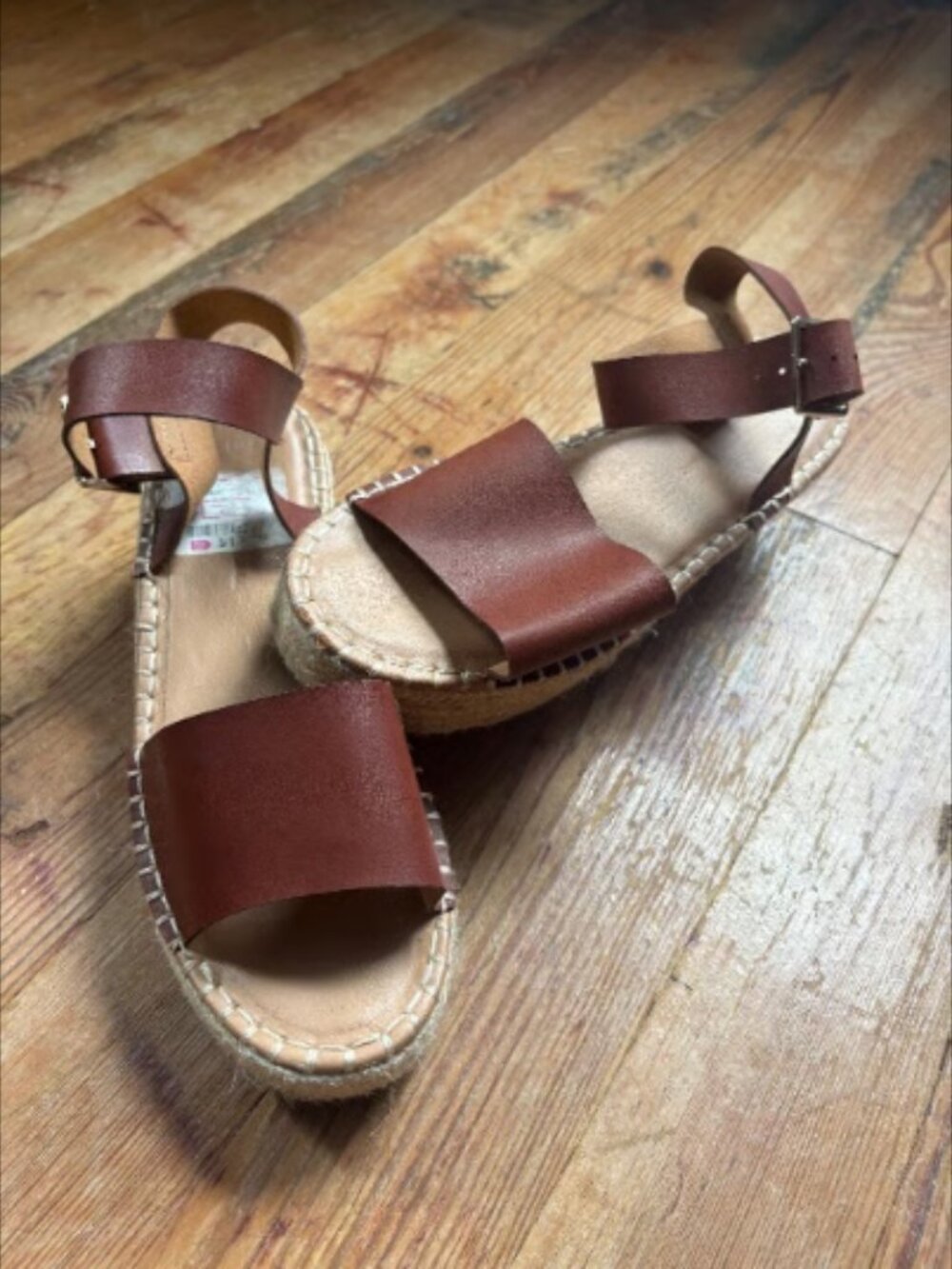 Women's Brown Espadrille Platform Sandals